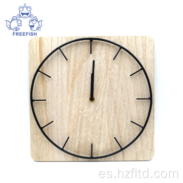 Placa de alambre de reloj de pared de madera